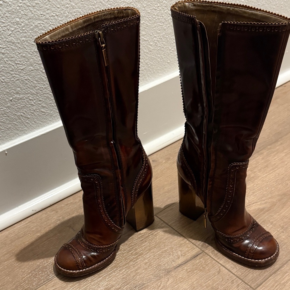 Dolce & Gabbana Dark Brown Heeled Boots - Picture 8 of 10